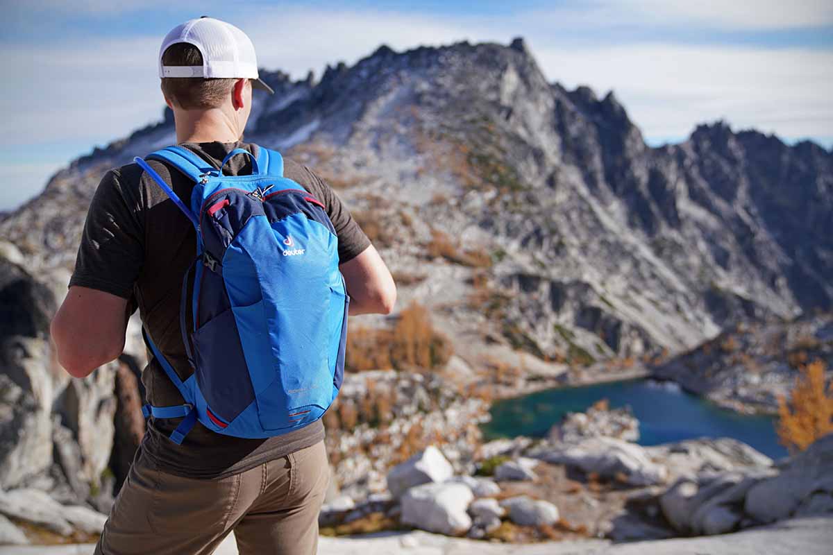 Backpacking packs with detachable daypacks for hiking